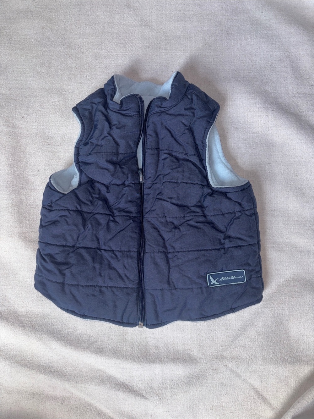 Reversible! Eddie Bauer Navy Quilted Kids Vest - Navy (#12)